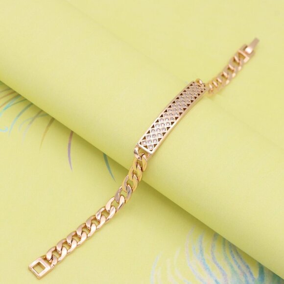 "Rose Gold Bracelet with Diamond Cut Lattice Design, XPBL0945 - Picture 5 of 12